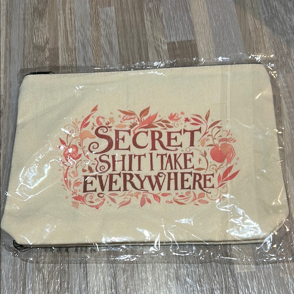 S@@t I take everywhere Beige and Pink Canvas Pouch